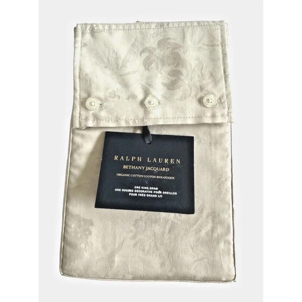 Ralph Lauren Bethany Organic Cotton King Pillow Sham Silver